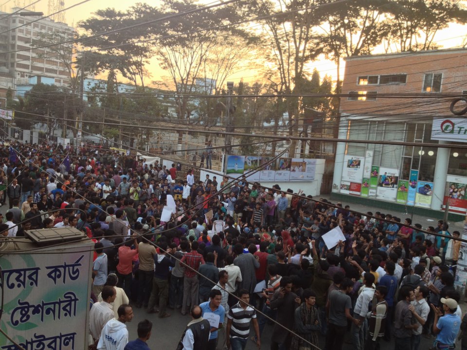 Protests in Sylhet city. Image by Jamil Cowdhury.