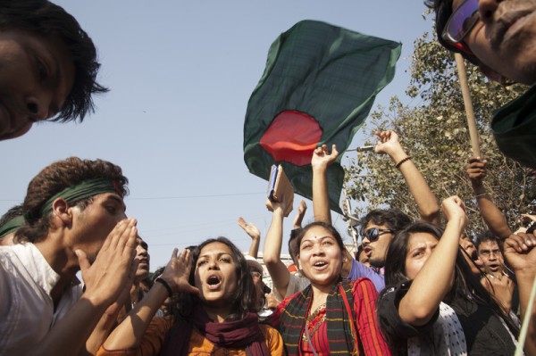 The Shahbagh protesters burst out into joy after hearing that the three-member International Crimes Tribunal – 1 handed death penalty to the top Jamaat-e-Islami leader Delawar Hossain Sayedee.