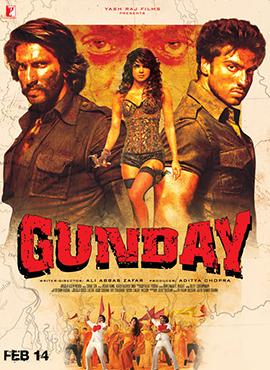 গুন্ডে সিনেমার পোস্টার। উইকিমিডিয়া থেকে নেয়া। (Gunday movie poster. Taken from Wikimedia.)